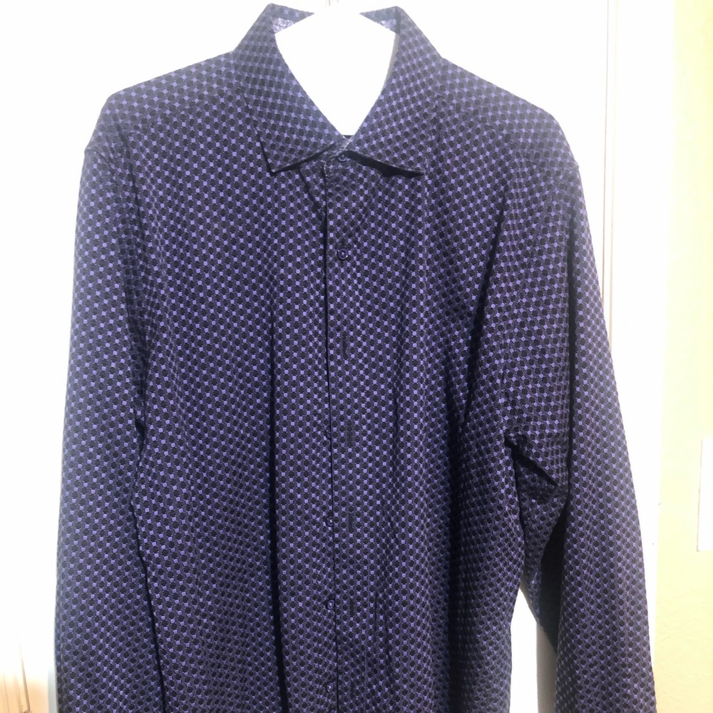 Robert Graham Large Shirt Flip Cuffs Purple Black